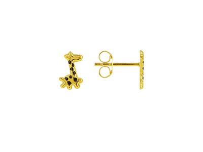 Ohrringe Giraffe Emailliert, 8 Mm, 18k Gelbgold - Standard Bild - 1