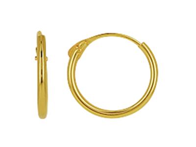 Kreolen Hohlrohr 1 Mm, Innendurchmesser 8 Mm, Gelbgold 18k - Standard Bild - 1