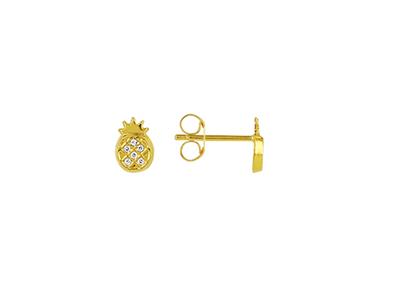 Ohrringe Ananas 6 Mm, 18k Gelbgold - Standard Bild - 1