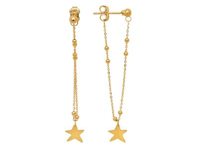 Ohrringe-Sterne-4-Cm,-18k-Gelbgold