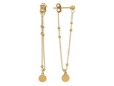 Ohrringe Pastille Kette 4 Cm, 18k Gelbgold