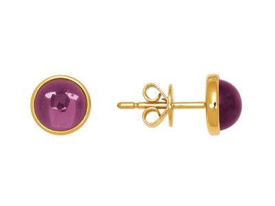 Amethyst-cabochon-ohrringe 1,90ct, 18k Gelbgold