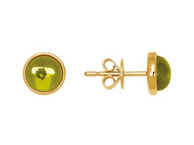 Peridot-cabochon-ohrringe 2,40ct, 18k Gelbgold