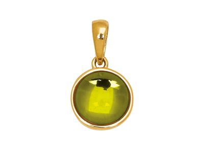 Peridot-cabochon-anhänger 1,68ct, 18k Gelbgold