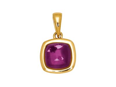 Amethyst-cabochon-kissen-anhänger 1,02ct, 18k Gelbgold