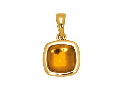 Citrin Kissen-cabochon-anhänger 1,00ct, 18k Gelbgold