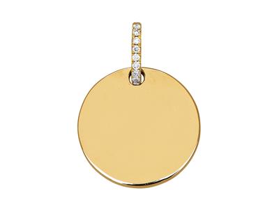 Jeton-anhänger Diamanten 0,04ct, 18k Gelbgold