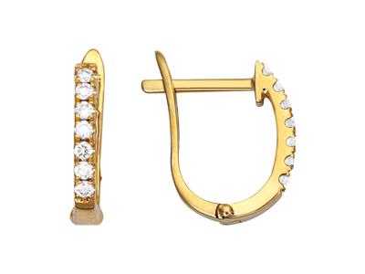 Ovale Kreolen, Diamanten 0,12ct, Gelbgold 18k