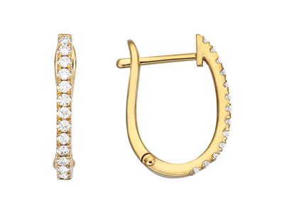 Ovale Kreolen, Diamanten 0,18ct, Gelbgold 18k