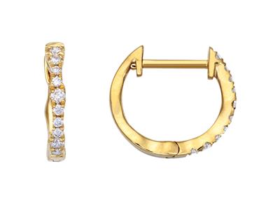 Runde Kreolen, Diamanten 0,10ct, Gelbgold 18k