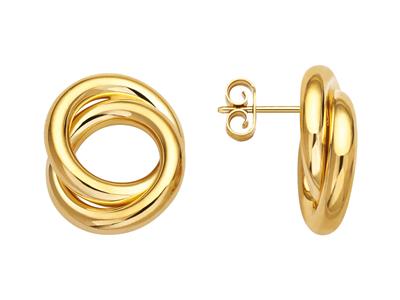 Ohrringe Kreise 16 Mm, 18k Gelbgold