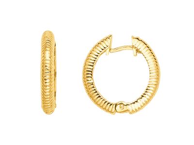 Creolen Godron Massiv 3 Mm, Innendurchmesser 13 Mm, Gelbgold 18k