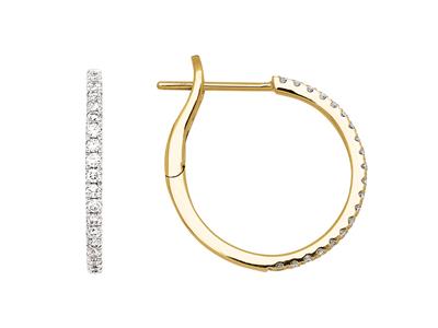 Kreolen Diamanten 0,31ct, Innendurchmesser 14mm, Gelbgold 18k