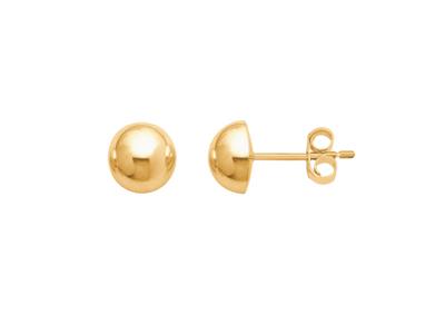 Ohrringe Halbkugel 6 Mm, Gelbgold 18k - Standard Bild - 1