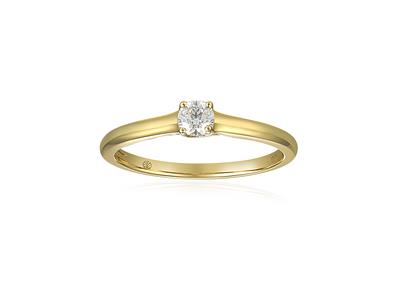 Solitärring, Diamant 0,10ct, Gelbgold 18k, Ringgröe 54