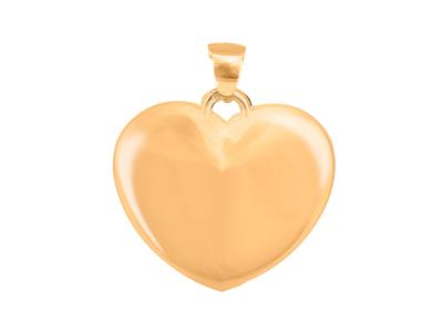 Pend Gros Coeur Creux Or Jaune 18k