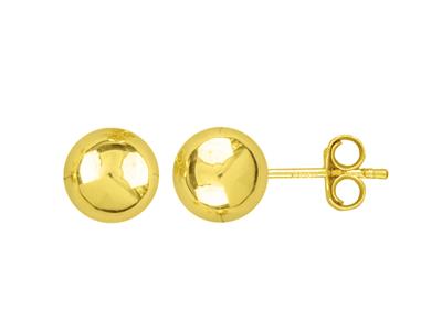Ohrringe Kugel 9 Mm, Gelbgold 18k - Standard Bild - 1