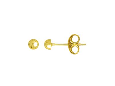 Ohrringe 1/2 Kugel 3 Mm, Gelbgold 18k - Standard Bild - 1