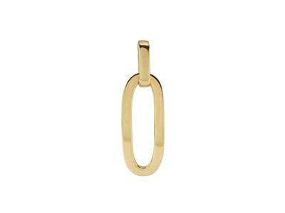 Ovaler Maschenanhanger 28 X 11,50 Mm, Hohle Rohre, 18k Gelbgold.