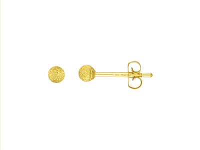 Ohrringe Kugel Satiniert 3 Mm, Gelbgold 18k - Standard Bild - 1