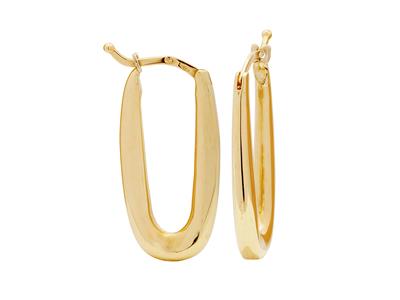 Ohrringe Mit Langlicher Masche, Hohe 26 Mm, Gelbgold 18k