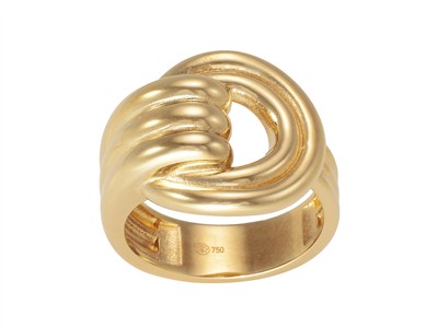 Schleifenring 17 Mm, Gelbgold 18 Kt, Fingergröe 56