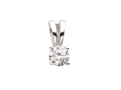 Solitäranhänger Zirkoniumoxid 3,50 Mm, Hohe 8 Mm, 18k Weigold