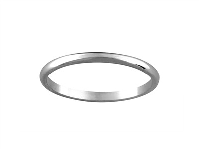 Bge Alliance 1/2 Jonc 1,8mm Or Gris 18k Doigt 52 - Standard Bild - 1