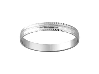 Bge Alliance Facettee Bords Ciseles 3mm Or Gris 18k Doigt 60 - Standard Bild - 1