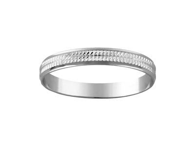 Trauring, Ziseliert, 3,30 Mm, 18k Graugold, Finger 64 - Standard Bild - 1