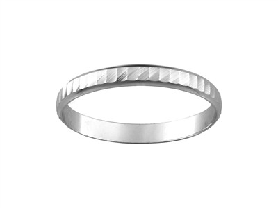 Bge Alliance Ciselee 3,1mm Or Gris 18k Doigt 60 - Standard Bild - 1