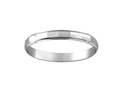 Facettierter Trauring, 3 Mm, 18k Graugold, Finger 64 - Standard Bild - 1