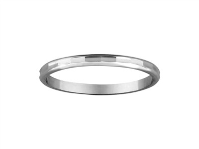 Bge Alliance Facettee 1,8mm Or Gris 18k Doigt 52 - Standard Bild - 1