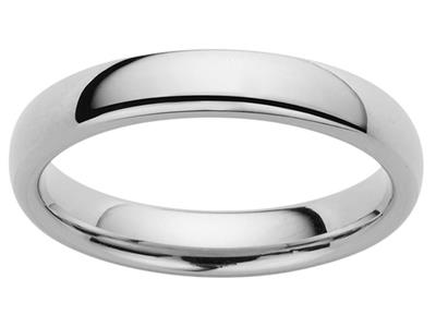 Trauring 1/2 Ring, 5,00 X 1,60 Mm, 18k Weißgold, Finger 68 - Standard Bild - 1