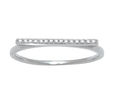 Online-ring, Diamanten 0,05 Ct, 18 Karat Weißgold, Finger 54 - Standard Bild - 2