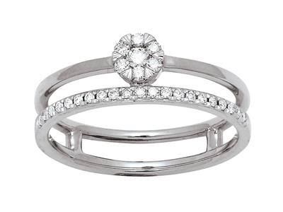 Solitärring Und Trauring, Diamanten0,20ct, 18k Weigold, Ringgröe 52