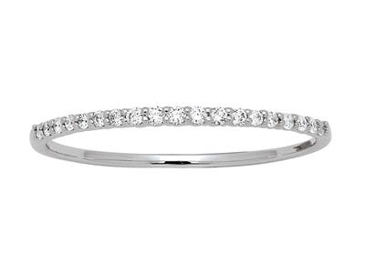 Halb-allianz In Krappenfassung, 19 Diamanten Von 0,11ct, 18k Weigold, Finger 50