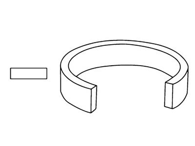 Trauring Band, 2,50 X 1,50 Mm, 18k Gold, Finger 56 - Standard Bild - 2