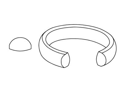 Trauring 1/2 Confort Ring, 3,50 X 1,80 Mm, 18k Weißgold, Finger 69 - Standard Bild - 2