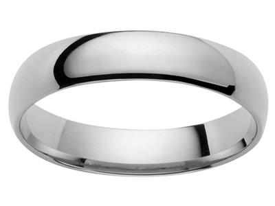 Trauring 1/2 Confort Ring, 4,00 X 2,00 Mm, 18k Weißgold, Finger 47 - Standard Bild - 1