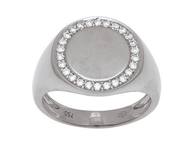 Runder Ring, Diamanten 0,26ct, 18k Weigold, Finger 53