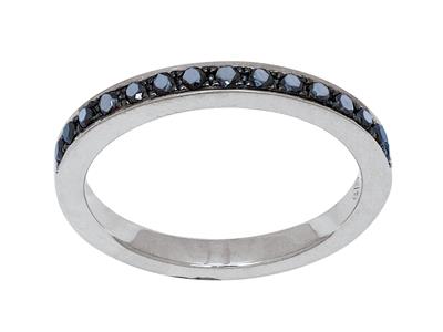 Trauring Schwarze Diamanten 0,28ct,graugold 18k, Ringgröße 52 - Standard Bild - 1