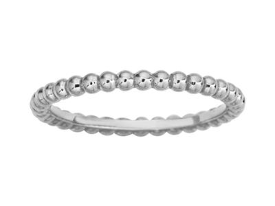 Massiver Perlenring, 18k Weigold, Finger 48