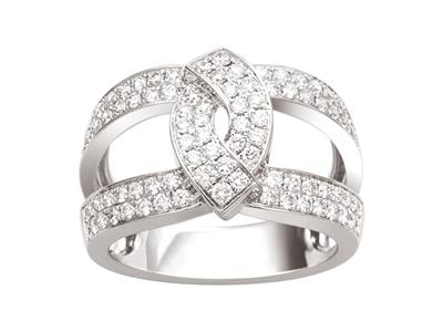 Ring Lien, Diamanten 0,88ct, 18k Weigold, Finger 52