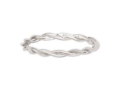 Massiver Twist-ring, 2 Mm, 18k Weißgold, Finger 50 - Standard Bild - 1