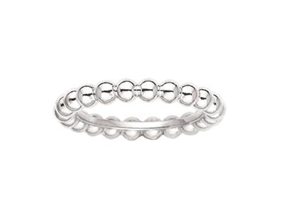 Massiver Perlenring, 18k Weigold, Finger 58