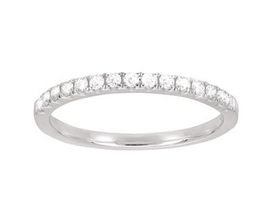 Solitär- Und Trauring, Diamanten 0,57ct, 18k Weißgold, Ringgröße 54 - Standard Bild - 3