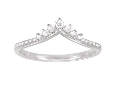 Ring In V-form, Diamanten 0,23ct, Graugold 18k, Ringgröe 54