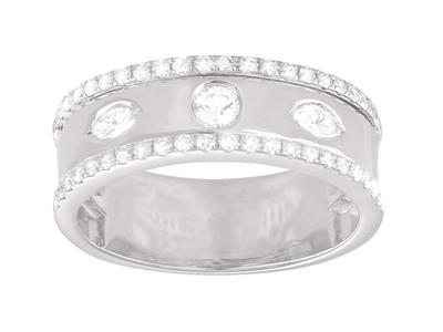 Bandring, Diamanten 0,53ct, 18k Weißgold, Ringgröße 54 - Standard Bild - 1