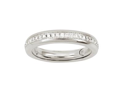 Verstellbarer Trauring 4 Mm, Volle Umdrehung Diamant 0,35 Ct, 18k Graugold, Finger 50 Bis 56.